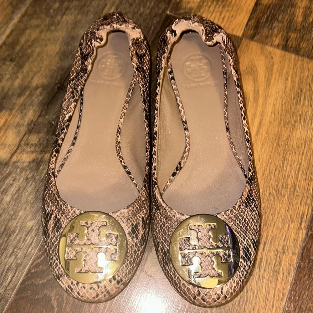 Snakeskin Tory Burch Flats